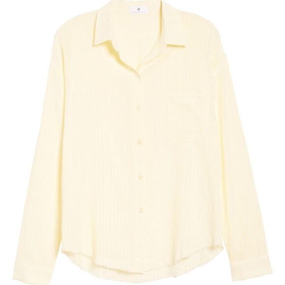 Socialite Raw Hem Shirt sz XS in Yellow - Picture 3 of 13